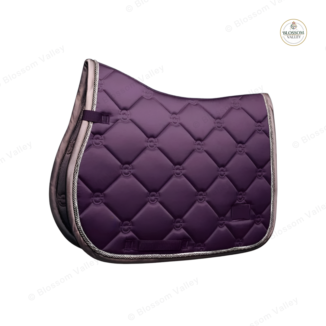 Silver Piped Saddle Pad