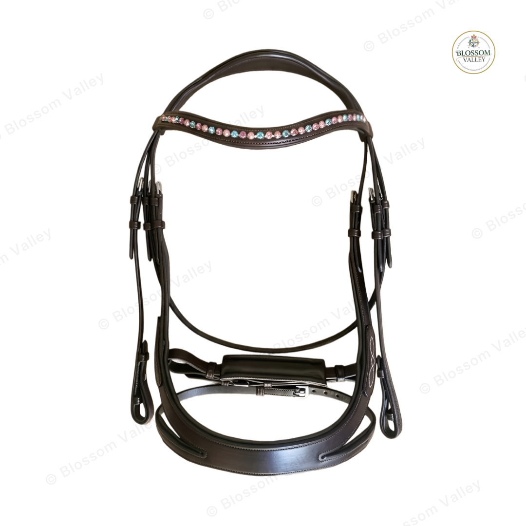 Coloured Crystal Snaffle Bridle