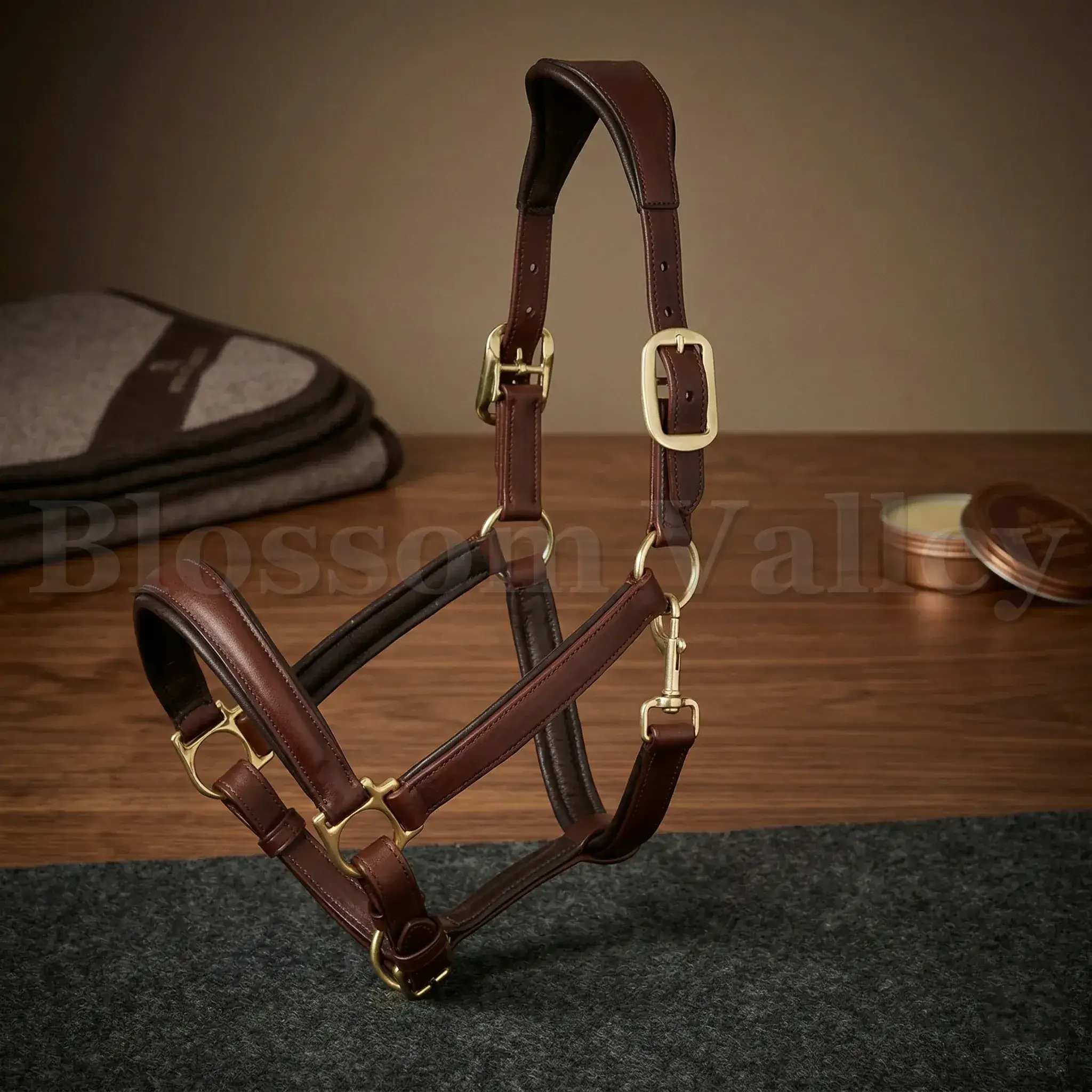 Soft Curved Leather Halter — image 1 of 4