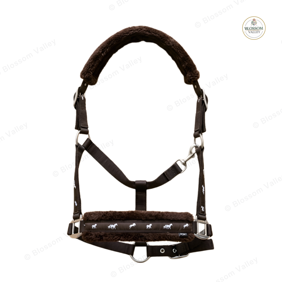 Horse Print Fleece Padded Halter