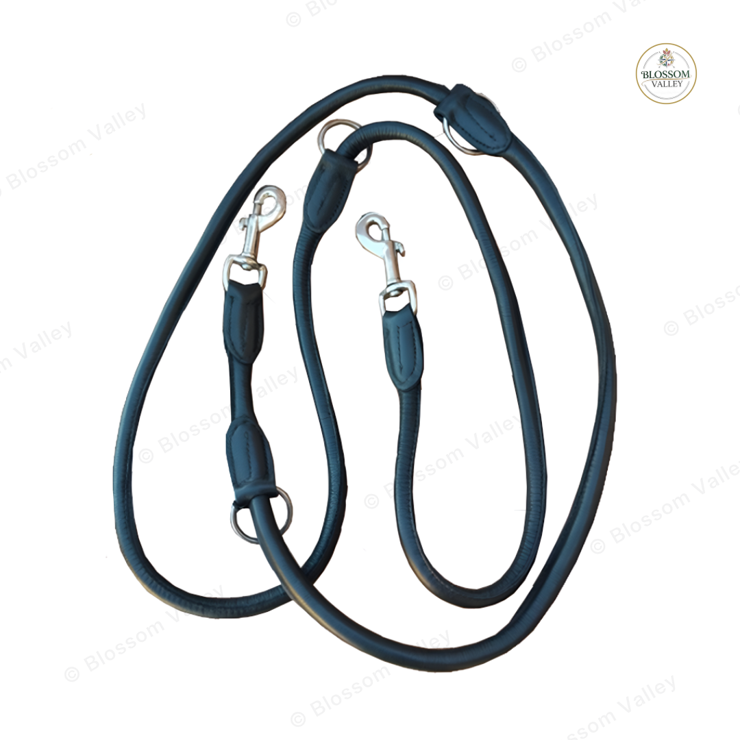 Round Leather Training Dog Lead
